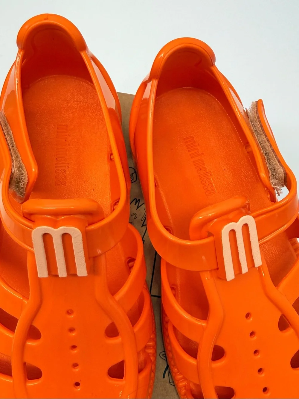 Mini Melissa Hip Daydream Orange Jelly Sandals Size 10 NIB